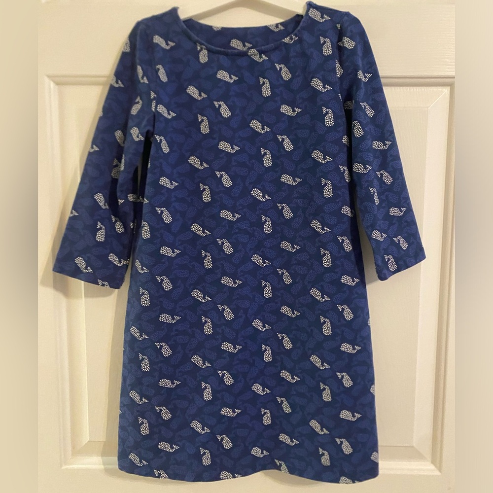 Vineyard Vines girls dress size small (7-8)-navy-whales-like new